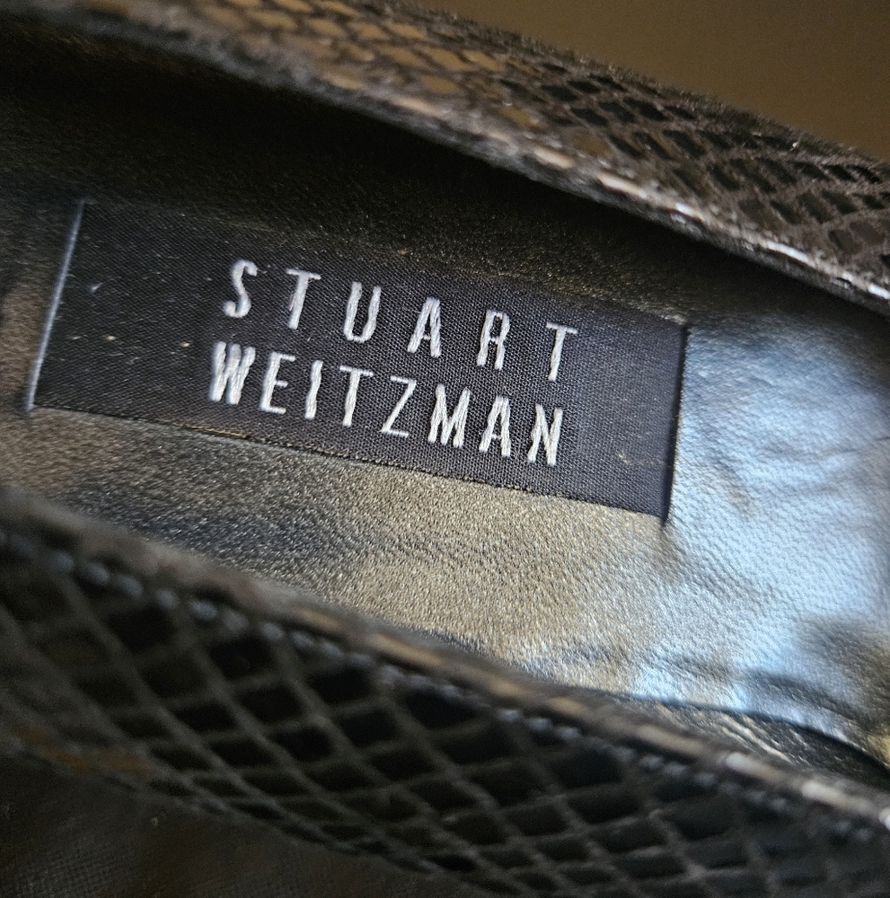 Stuart Weitzman Women's Black Python Embossed Lea… - image 5